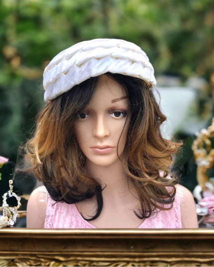 Vintage Hat white One size Vogue style 1950s Mid Century