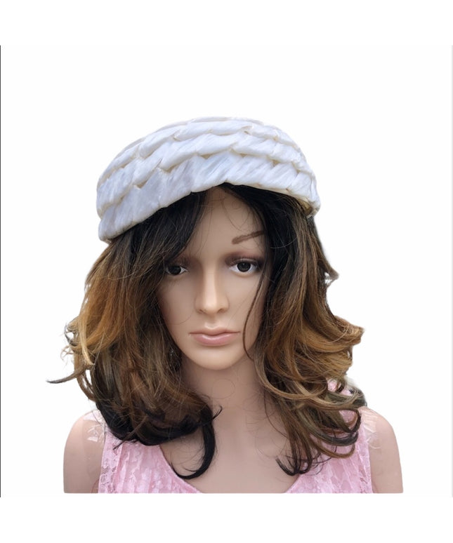 Vintage Hat white One size Vogue style 1950s Mid Century