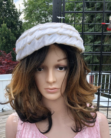 Vintage Hat white One size Vogue style 1950s Mid Century
