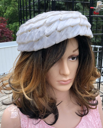Vintage Hat white One size Vogue style 1950s Mid Century