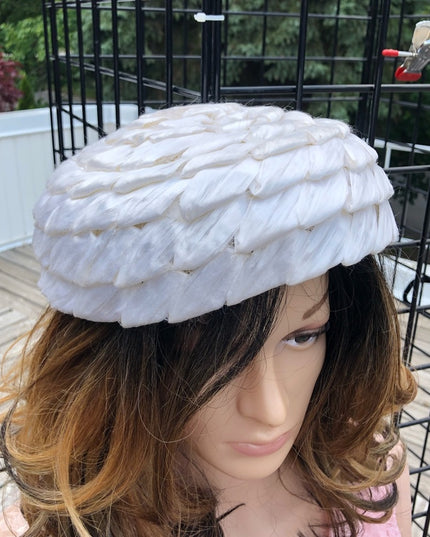 Vintage Hat white One size Vogue style 1950s Mid Century