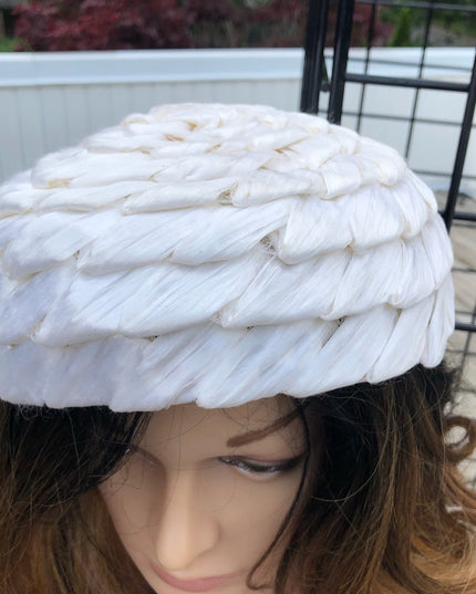 Vintage Hat white One size Vogue style 1950s Mid Century