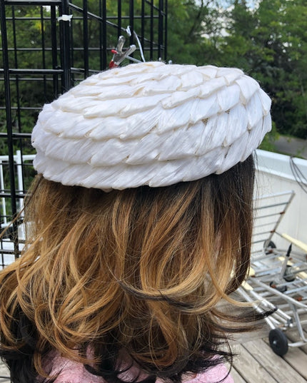 Vintage Hat white One size Vogue style 1950s Mid Century