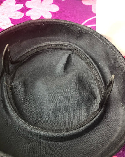 Vintage black Fancy velvet 1960s facinator hat