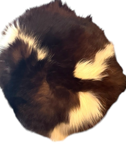 Elegant Vintage Union Label Black and White Fox Fur Hat