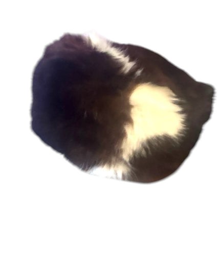 Elegant Vintage Union Label Black and White Fox Fur Hat