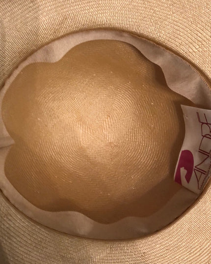 Vintage sun hat flowers Andre sz med-lg 1960s