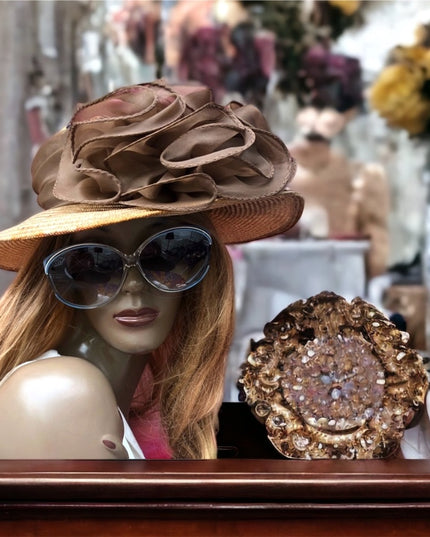 Vintage 1970s Fancy Sonny Straw Leopard print bow hat