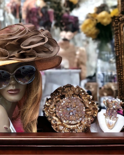 Vintage 1970s Fancy Sonny Straw Leopard print bow hat