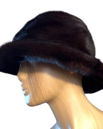 Elegant Stunning Vintage Brown MINK  Fur Women's Hat