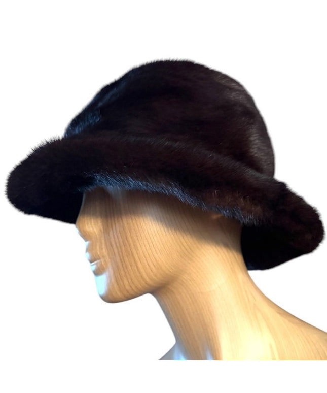 Elegant Stunning Vintage Brown MINK  Fur Women's Hat