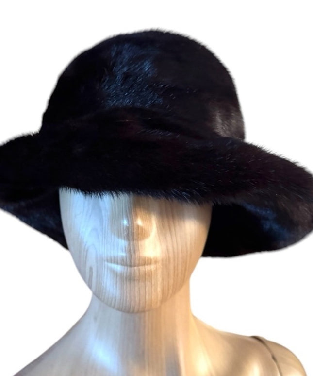 Elegant Stunning Vintage Brown MINK  Fur Women's Hat