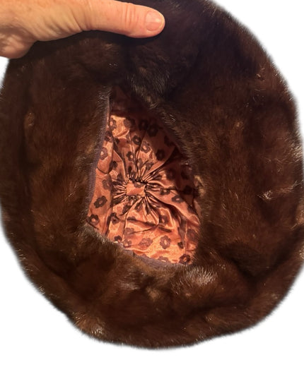 Elegant Stunning Vintage Brown MINK  Fur Women's Hat