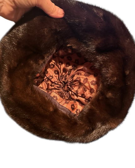 Elegant Stunning Vintage Brown MINK  Fur Women's Hat