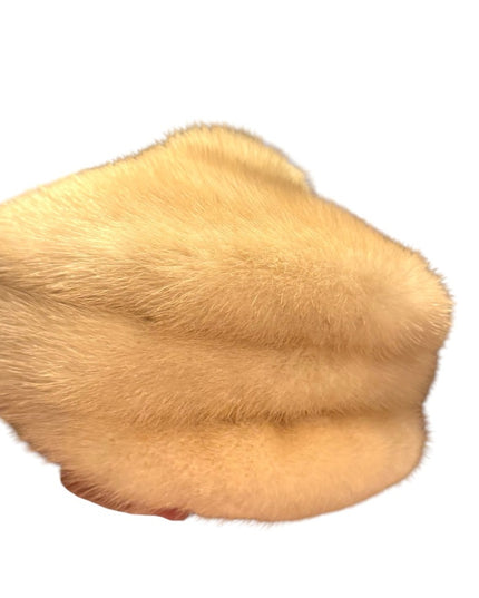Elegant Vintage Cream White FOX Eatons Glamorous Fur Hat