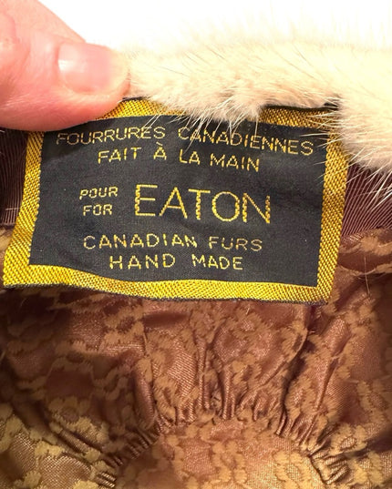 Elegant Vintage Cream White FOX Eatons Glamorous Fur Hat