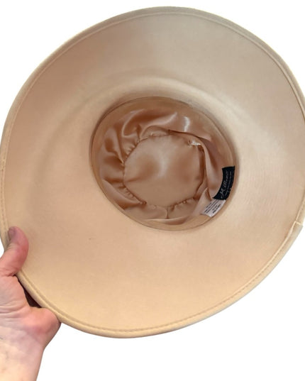 Elegant Vintage 1950s  Wide Brim Fancy Cream Women's Hat