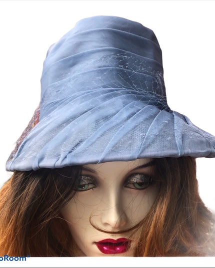 Vintage 1960s blue Fancy hat simply beautiful