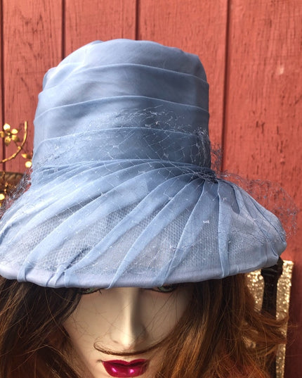 Vintage 1960s blue Fancy hat simply beautiful
