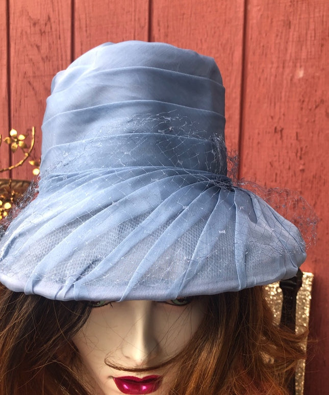 Vintage 1960s blue Fancy hat simply beautiful