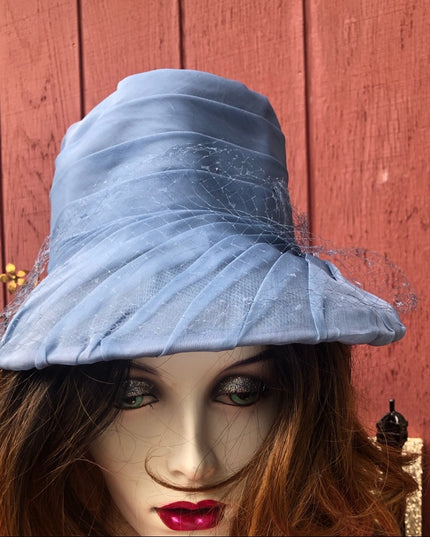 Vintage 1960s blue Fancy hat simply beautiful