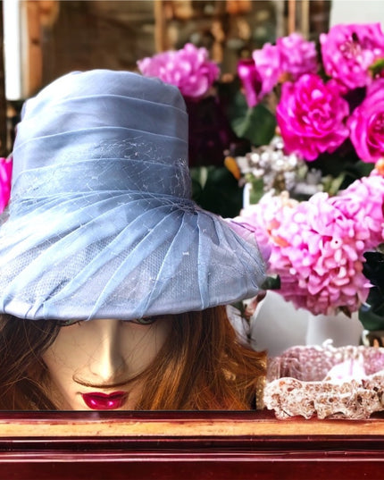 Vintage 1960s blue Fancy hat simply beautiful