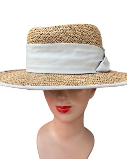 Vintage 1980s Liz Claiborne straw beach hat