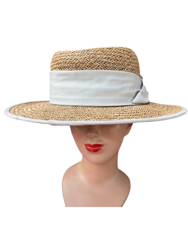 Vintage 1980s Liz Claiborne straw beach hat