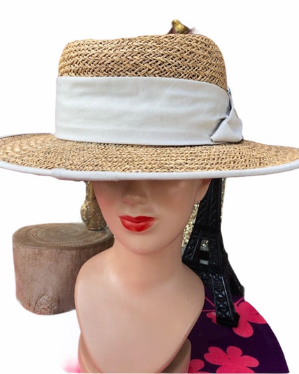 Vintage 1980s Liz Claiborne straw beach hat