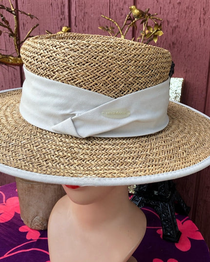 Vintage 1980s Liz Claiborne straw beach hat
