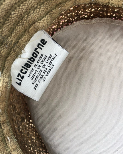 Vintage 1980s Liz Claiborne straw beach hat
