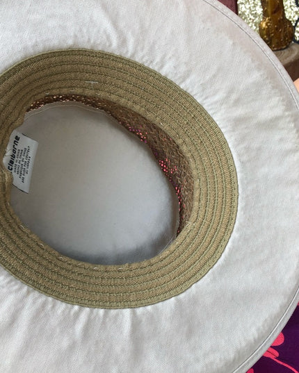 Vintage 1980s Liz Claiborne straw beach hat