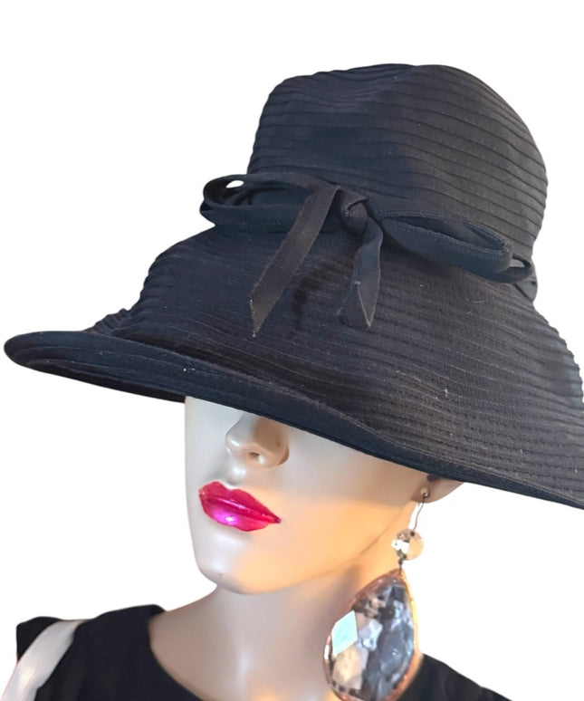 Vintage Eric Javitz Black Women's Wide rim  Hat