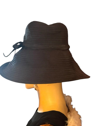 Vintage Eric Javitz Black Women's Wide rim  Hat