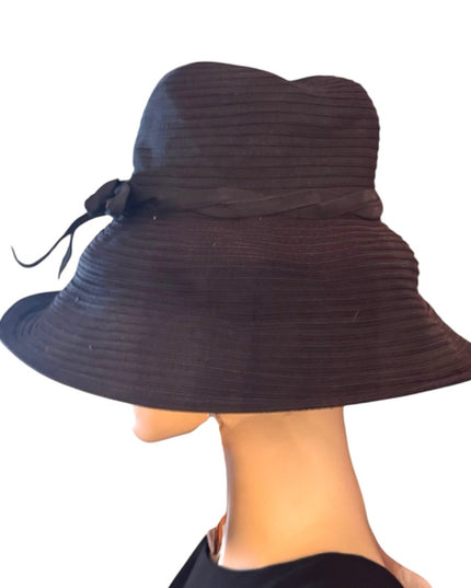 Vintage Eric Javitz Black Women's Wide rim  Hat