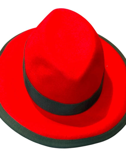 Vintage Anita Pineault Stylish Red Fedora Hat 100% Wool
