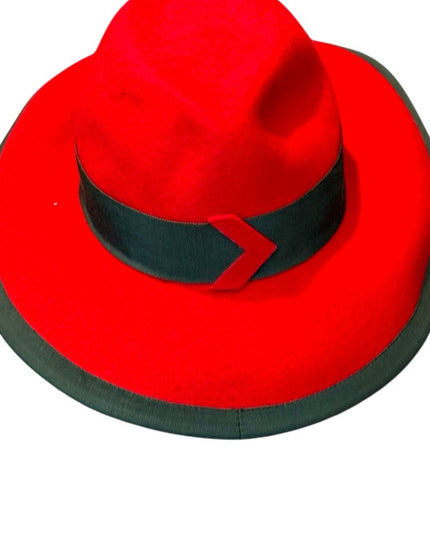 Vintage Anita Pineault Stylish Red Fedora Hat 100% Wool