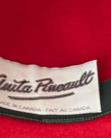 Vintage Anita Pineault Stylish Red Fedora Hat 100% Wool