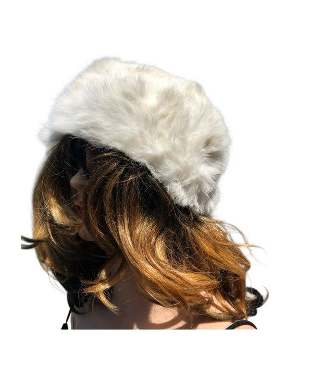 Vintage 1970s  Snow white rabbit fur hat Beauty!