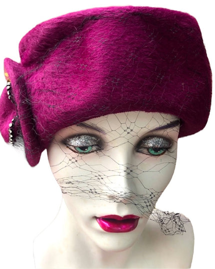 - Vintage 1960s felt purple cosmo hat beautiful