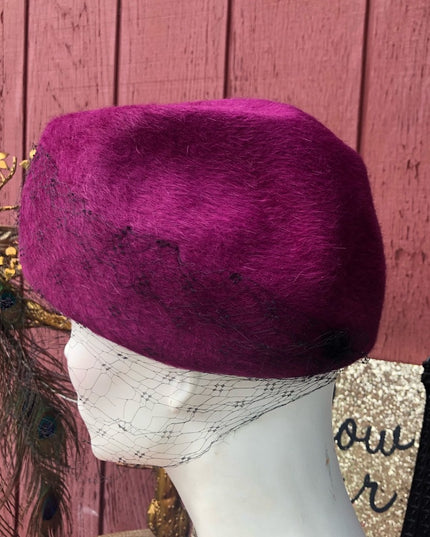 - Vintage 1960s felt purple cosmo hat beautiful