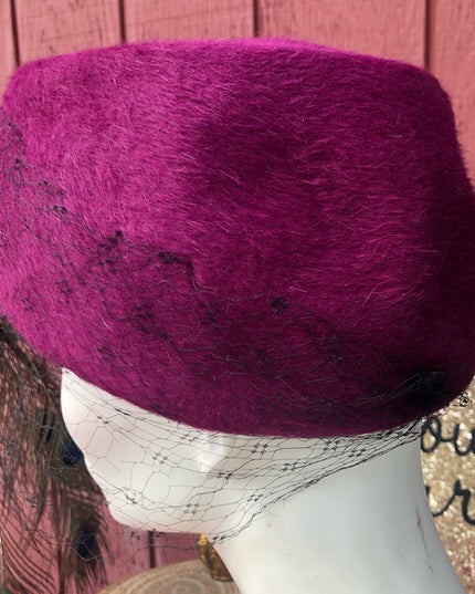 - Vintage 1960s felt purple cosmo hat beautiful