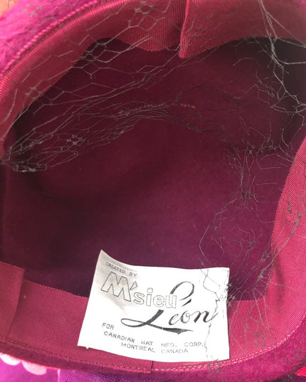 - Vintage 1960s felt purple cosmo hat beautiful
