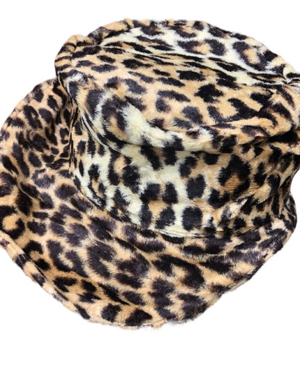 Vintage 1960s Faux  leopard fur cloche hat