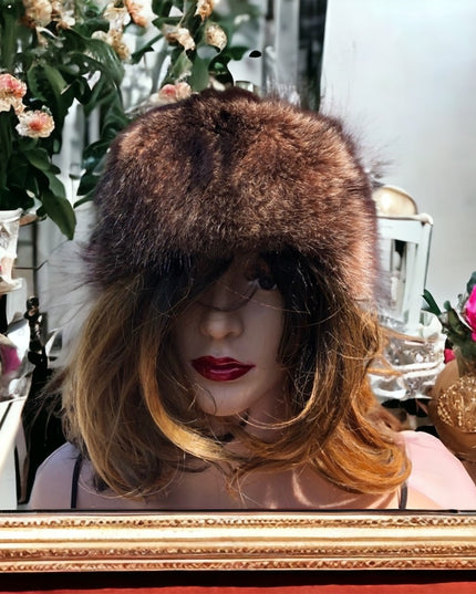 Vintage Raccoon Fur Hat 22” round beauty!