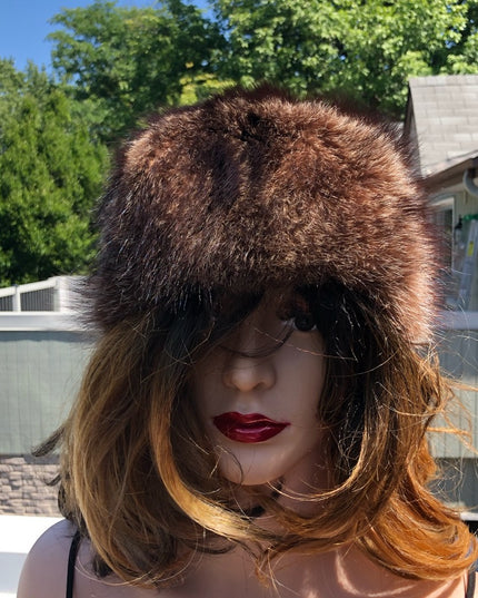 Vintage Raccoon Fur Hat 22” round beauty!