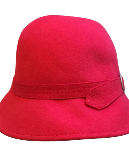 Vintage RED felt doeskin Bucket Hat Nautical