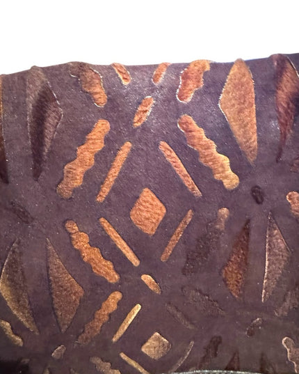 Malandrino ITALY Like New Brown Leather  Patterned Shoulder Bag