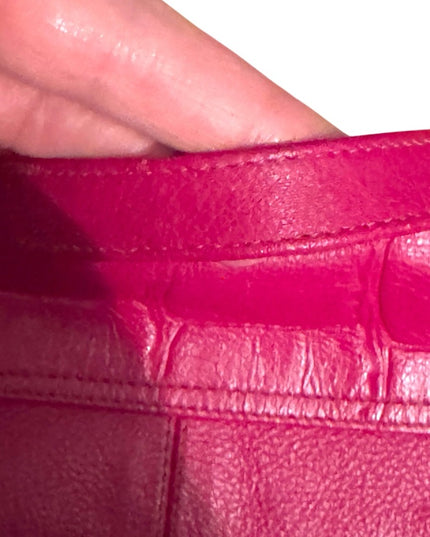 Vintage Like New 1970s Pink Leather Satchel Book  Bag