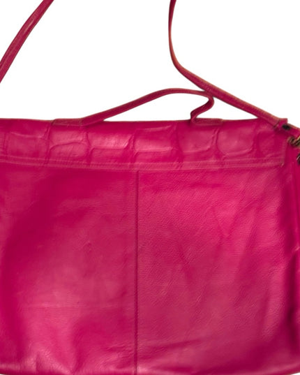 Vintage Like New 1970s Pink Leather Satchel Book  Bag